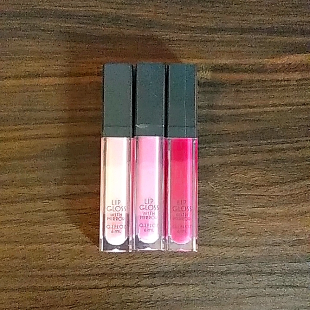 Lip Gloss with Mirror - Pack of 3